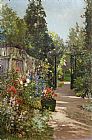 Alfred De Breanski Canvas Paintings - The Summer Garden